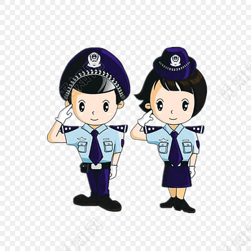 卡通短袖男女警察