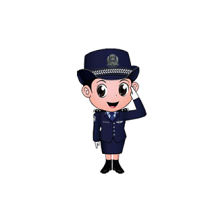 可爱女交警敬礼卡通形象