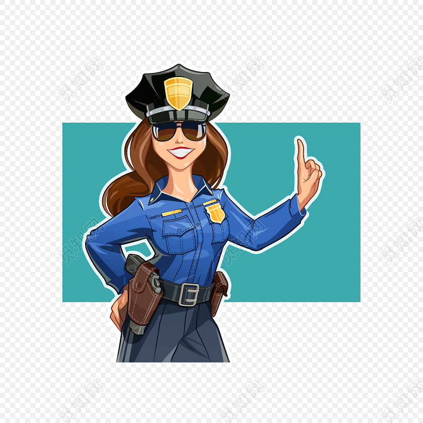 外国美女警察卡通形象