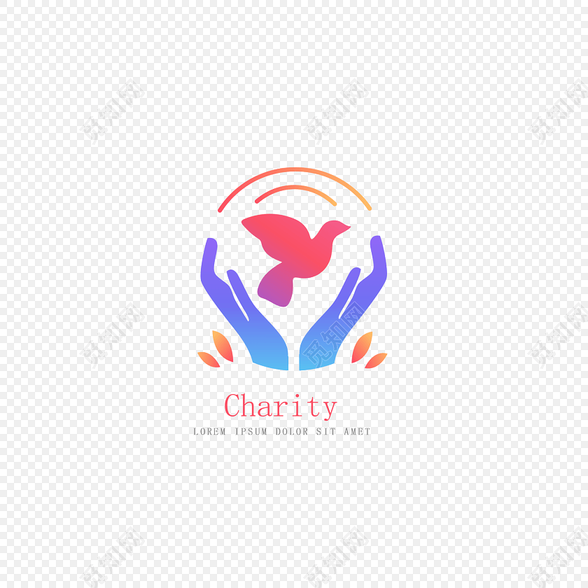 手绘手捧小鸟公益素材