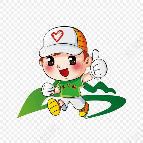 卡通小孩奔跑素材
