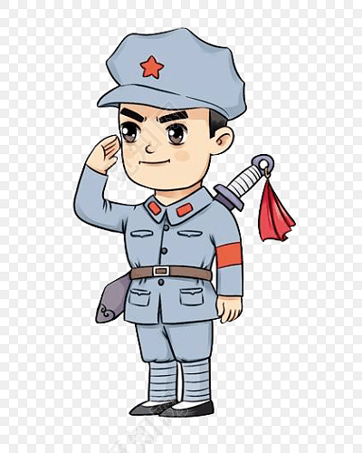创意卡通军人形象素材矢量图片标签:军人 免抠素材 小红军 八路军