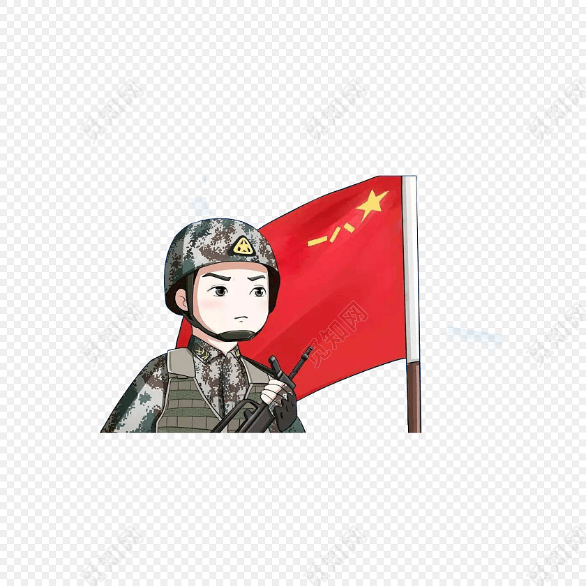创意卡通军人形象素材矢量图片