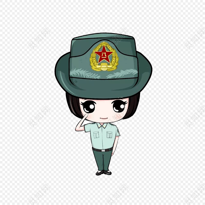 创意卡通军人形象素材矢量图片