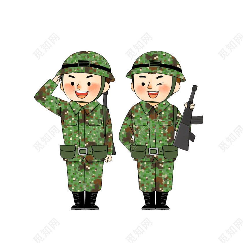 创意卡通军人形象素材矢量图片