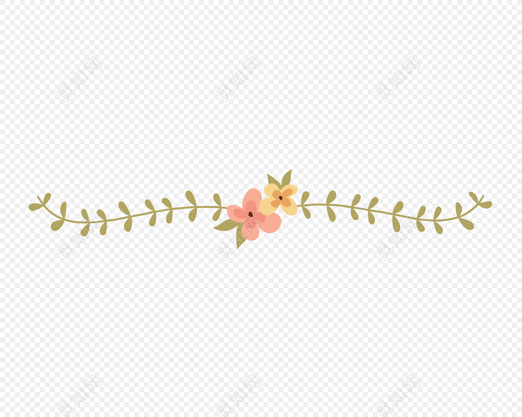卡通小花分割线