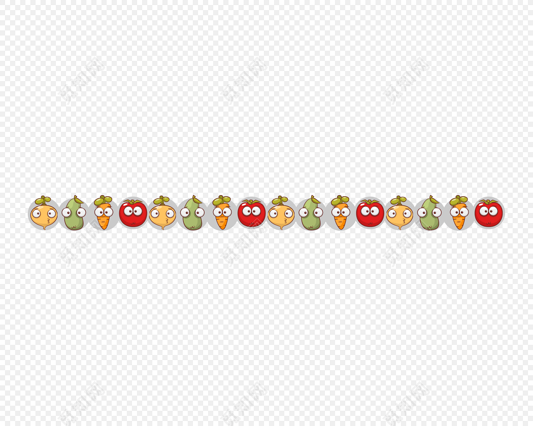 可爱卡通蔬菜分割线免费下载_png素材_觅知网