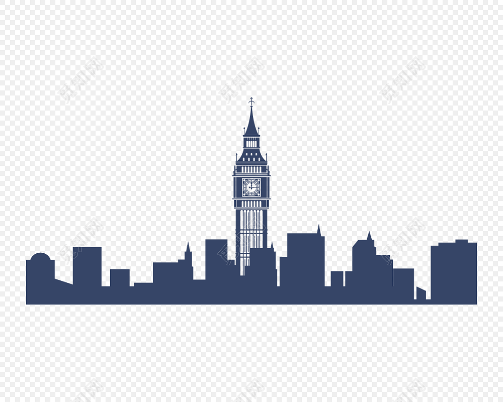 下载png Png素材黑白城市高楼建筑剪影矢量素材标签 城市剪影免抠 素材分享