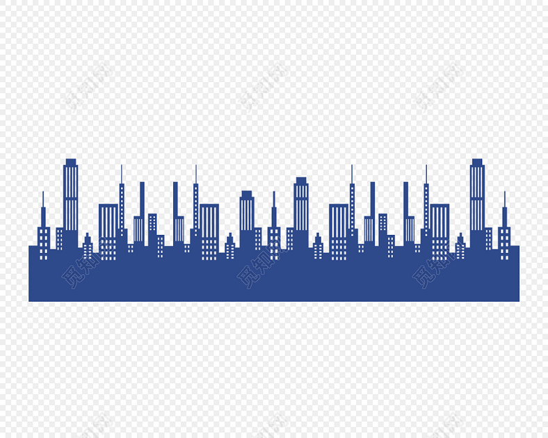 极简风城市建筑纯色剪影矢量素材