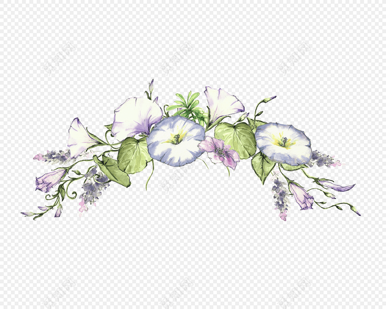卡通藤蔓花朵装饰矢量素材