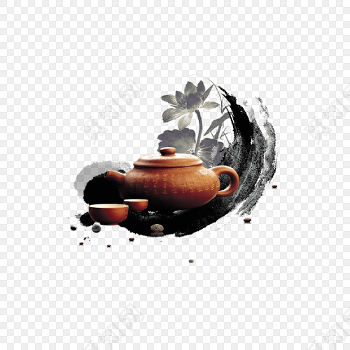 水墨茶道素材