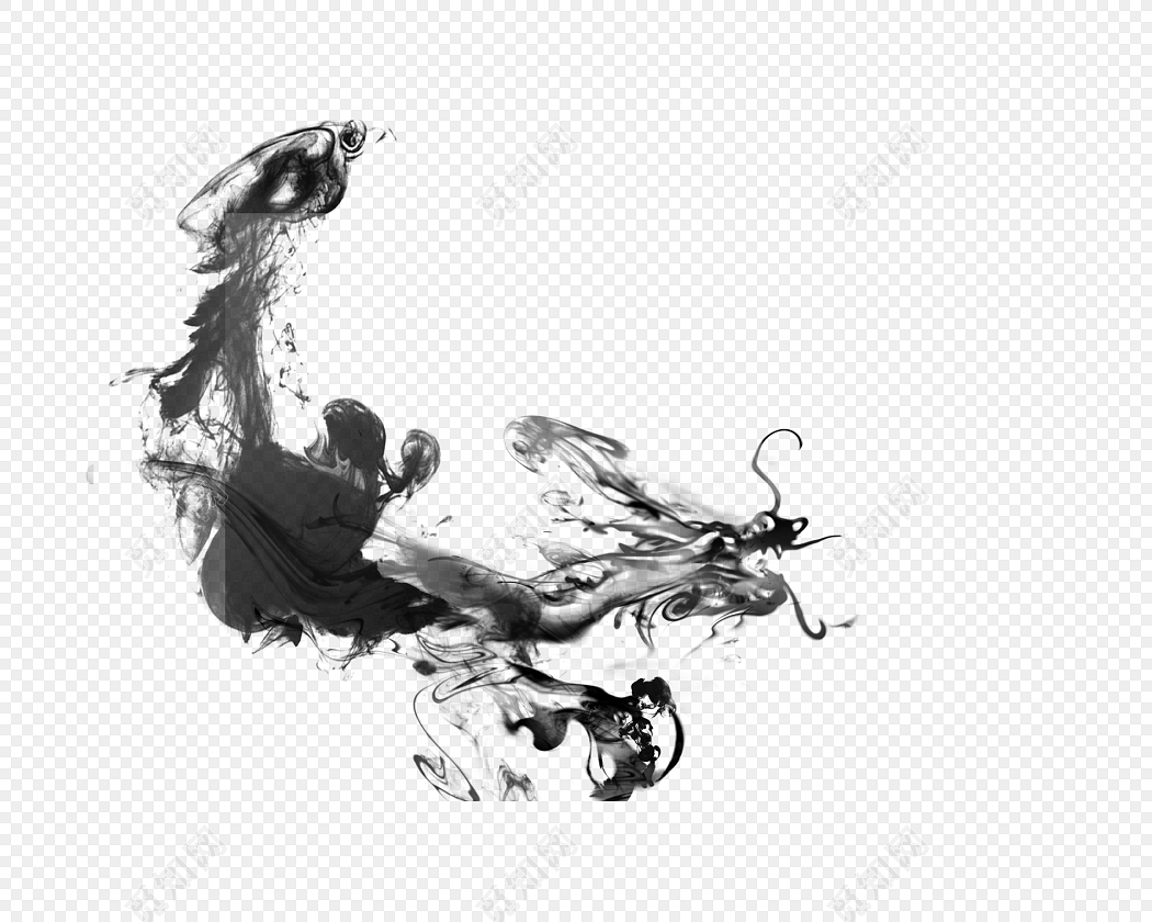 中国风水墨龙素材