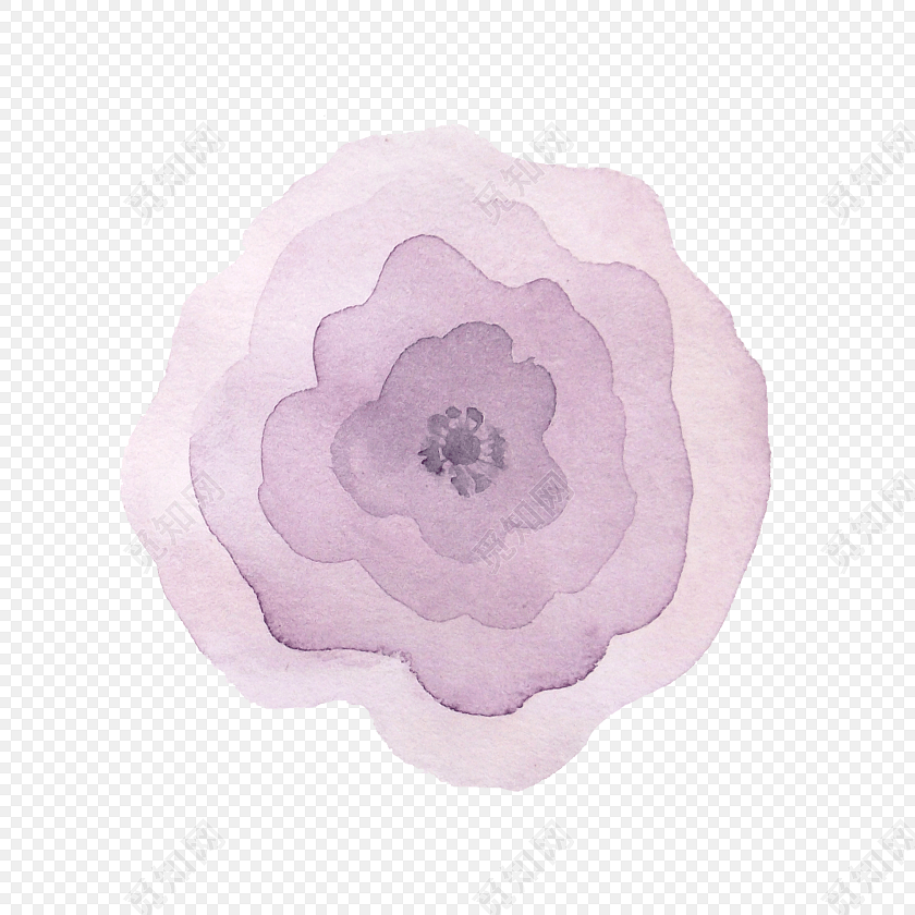 紫色晕染花朵装饰素材