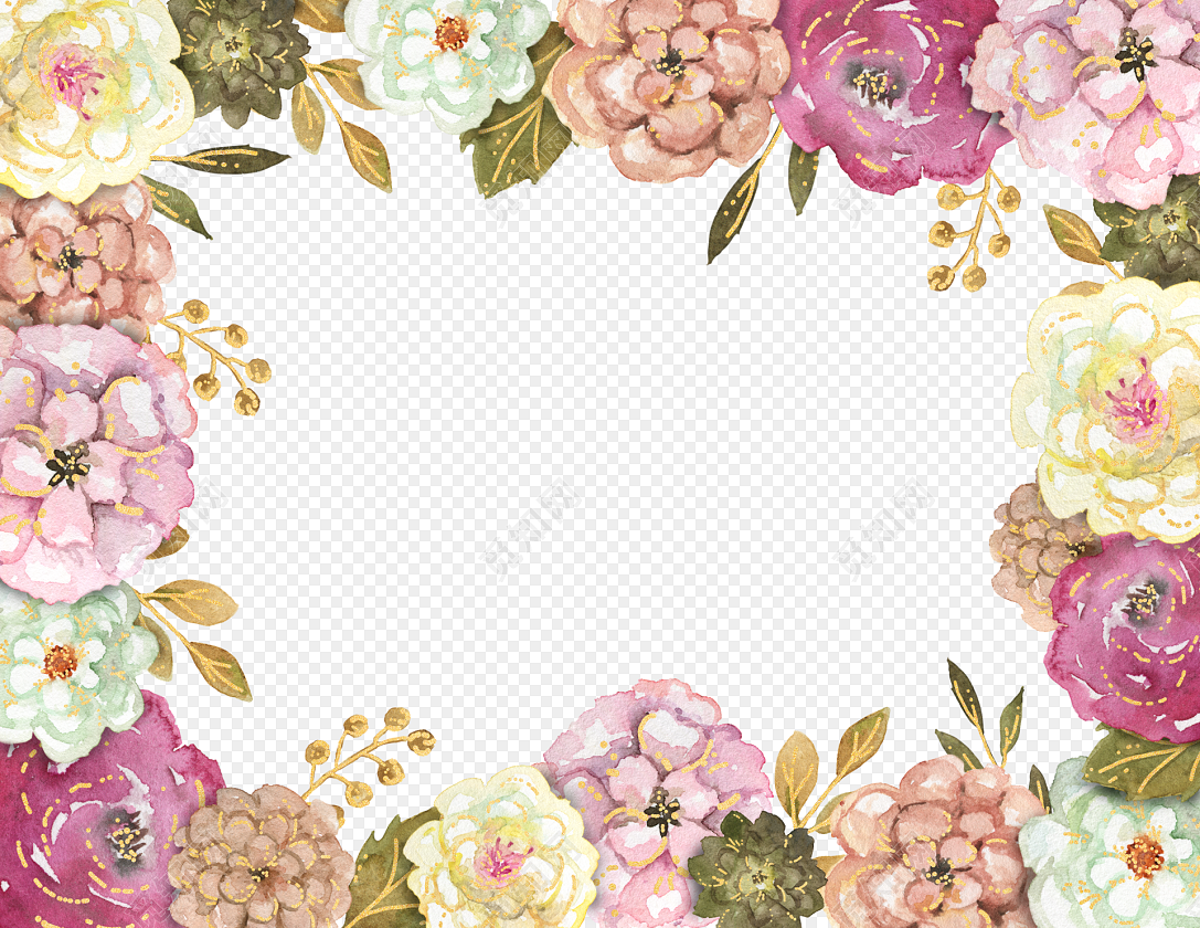 素雅唯美水彩花绘背景文艺范通用PPT模板-PPT家园