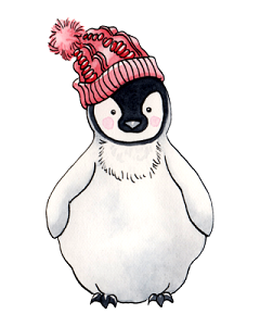 戴帽子的小企鹅卡通形象