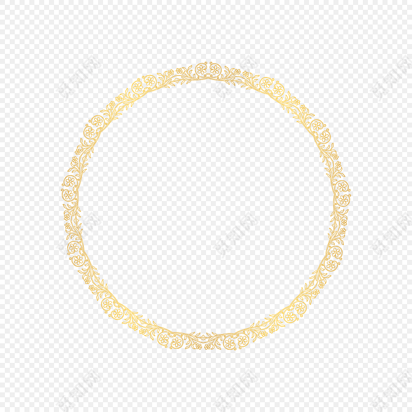 圆形金色花纹边框