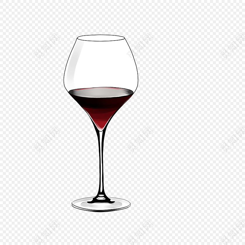 彩色绘画酒杯素材