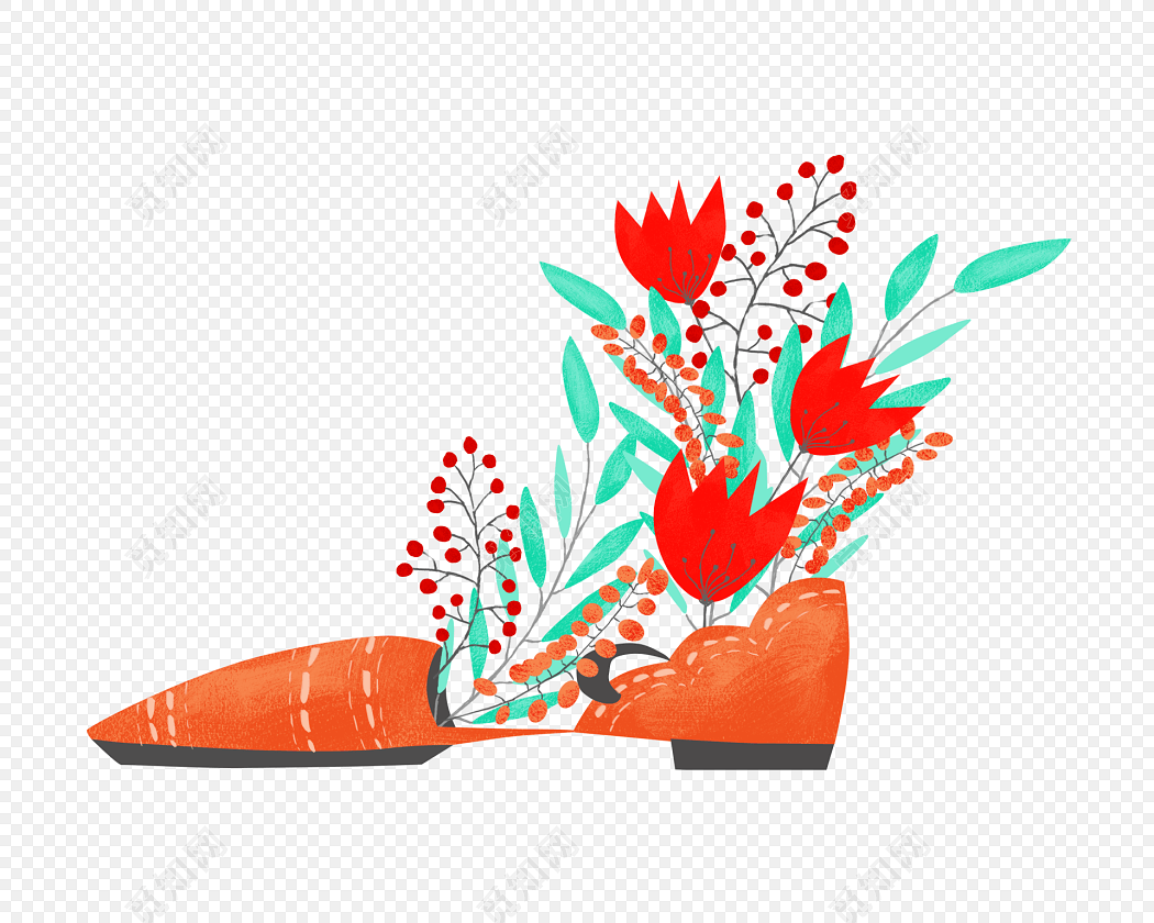 花草鞋子封面矢量元素