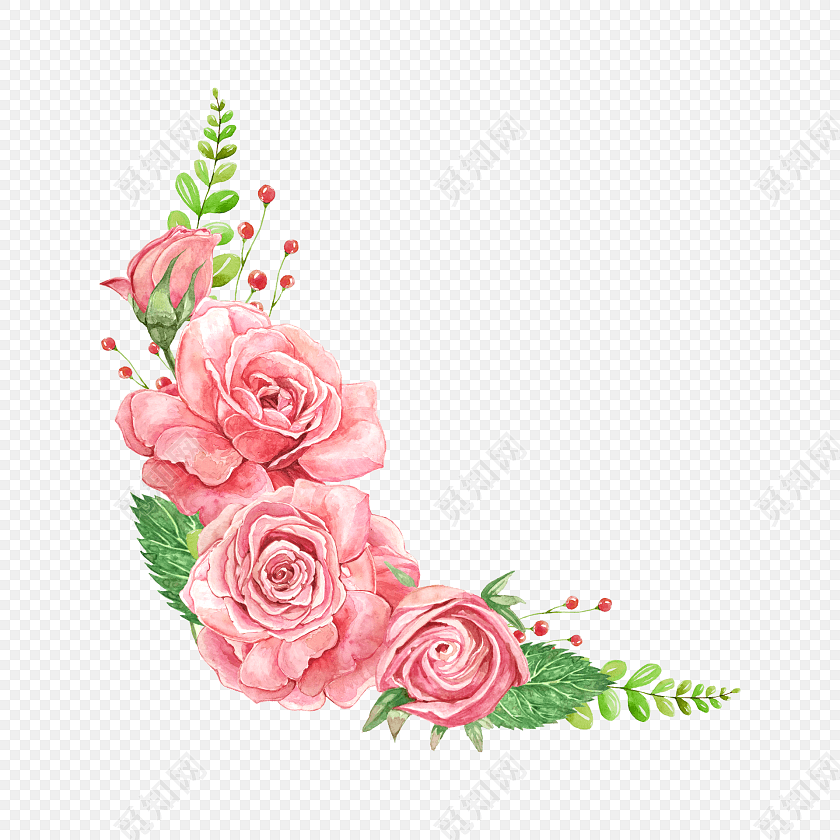 绘水彩花卉花朵素材