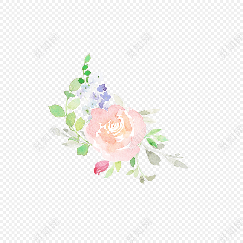 手绘唯美花朵素材