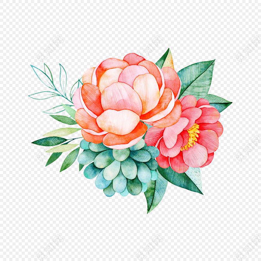 手绘花卉素材