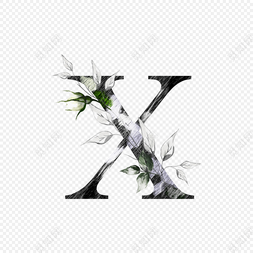 花朵字母艺术字