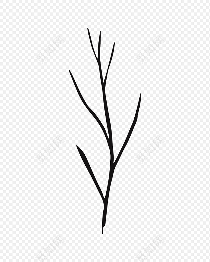 黑色手绘素描叶子矢量图片免费下载_png素材_觅知网