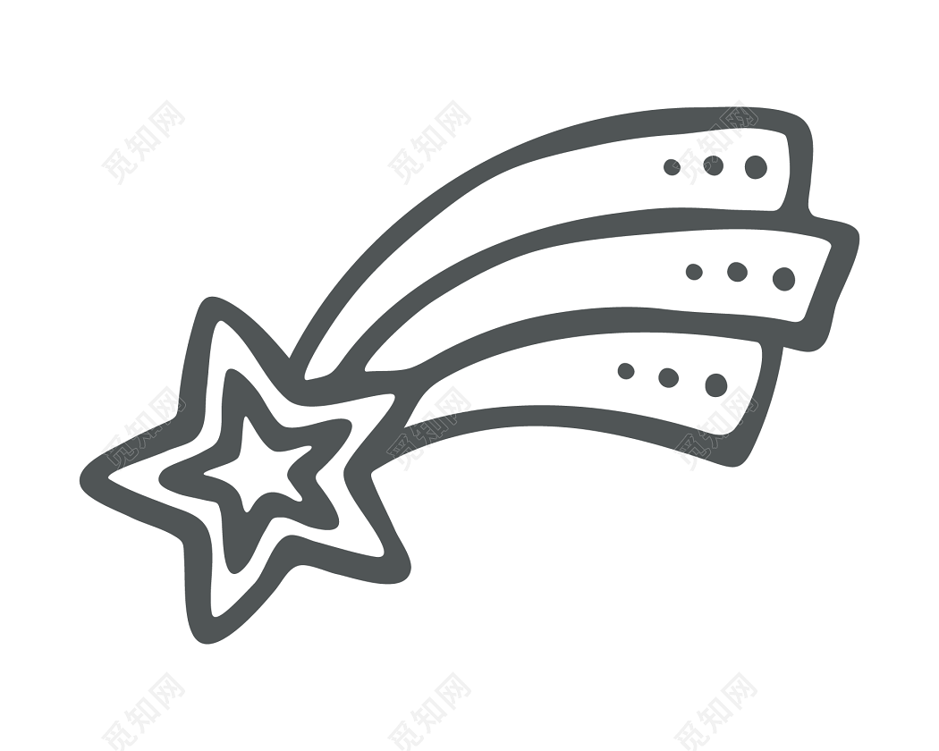 手绘简笔画五角星素材