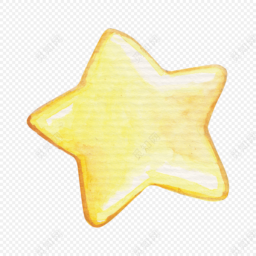 黄色手绘星星糖果免抠素材