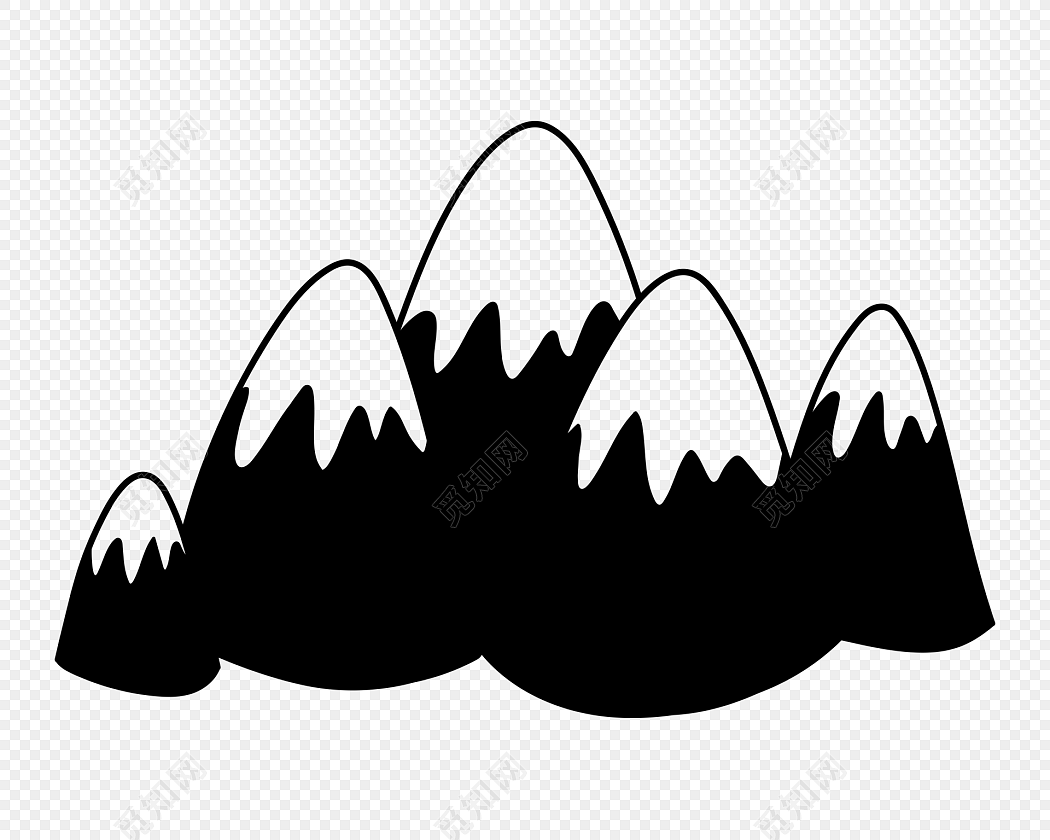 手绘风群山封面矢量元素下载
