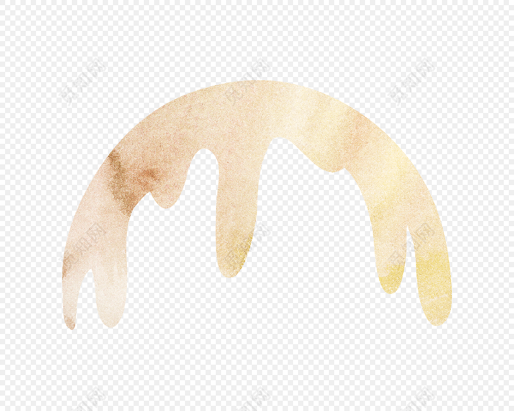 黄色彩笔画泼墨艺术涂鸦素材