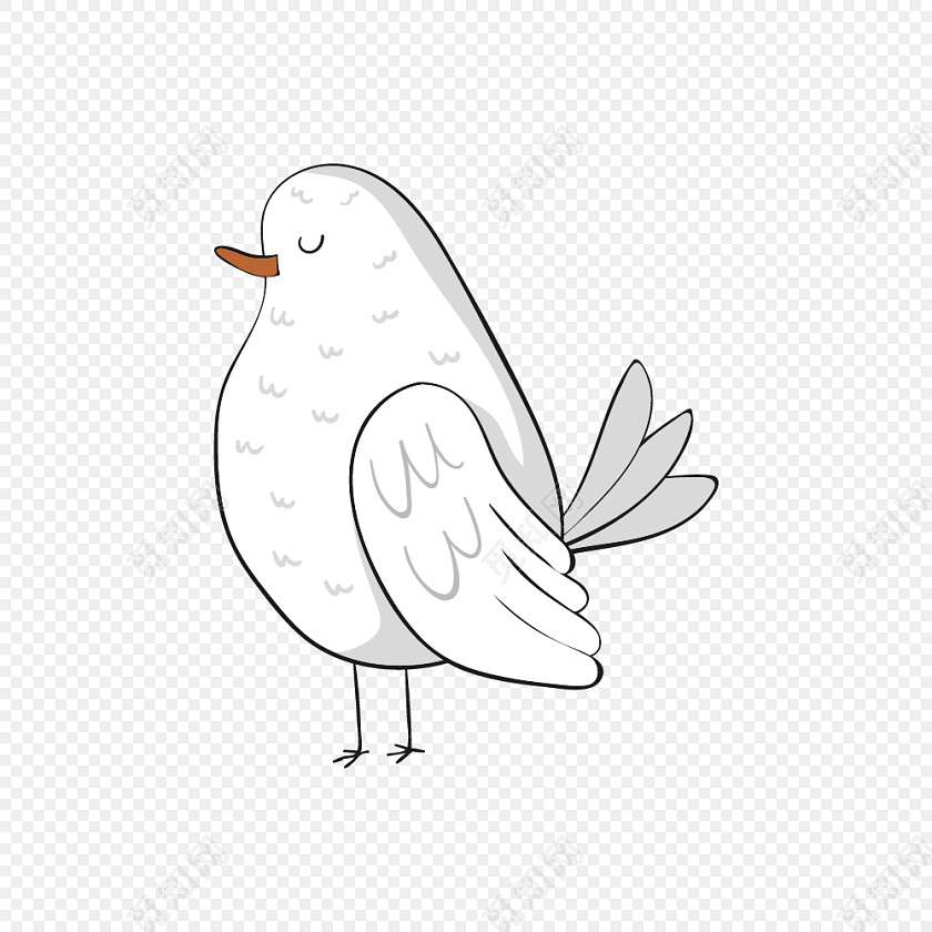 png素材 手绘睡觉的白色小鸟设计素材标签:动物实物 免抠素材 卡通