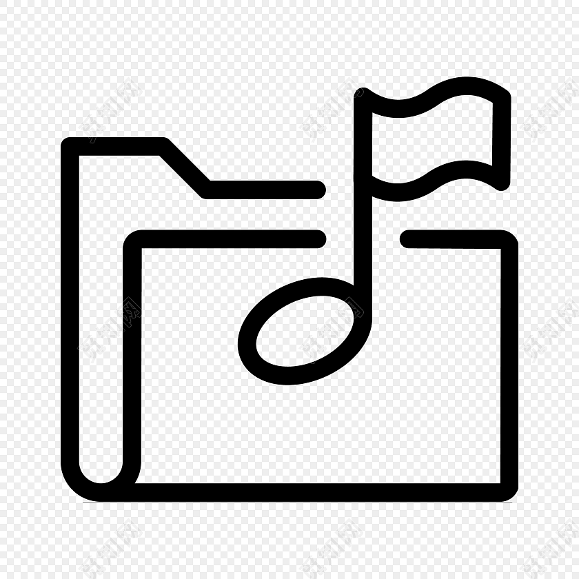 简笔画音乐文件图标素材