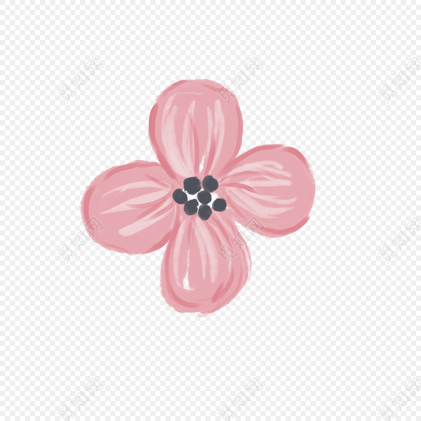 水彩粉嫩花朵设计素材