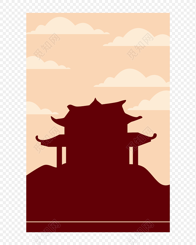 矢量古典建筑剪影设计素材