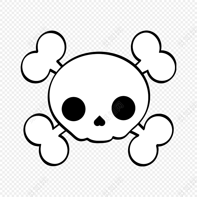 卡通骷髅头矢量元素
