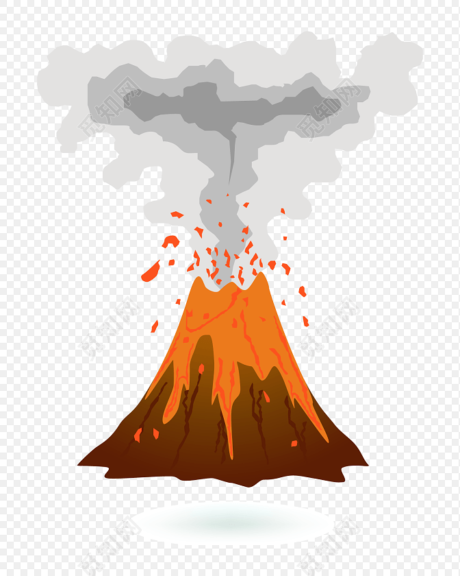 火山喷发灾害矢量素材