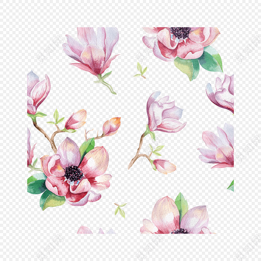 手绘彩铅花卉背景
