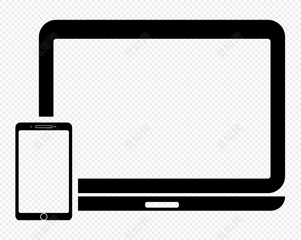 黑白简约商务电脑手机图标