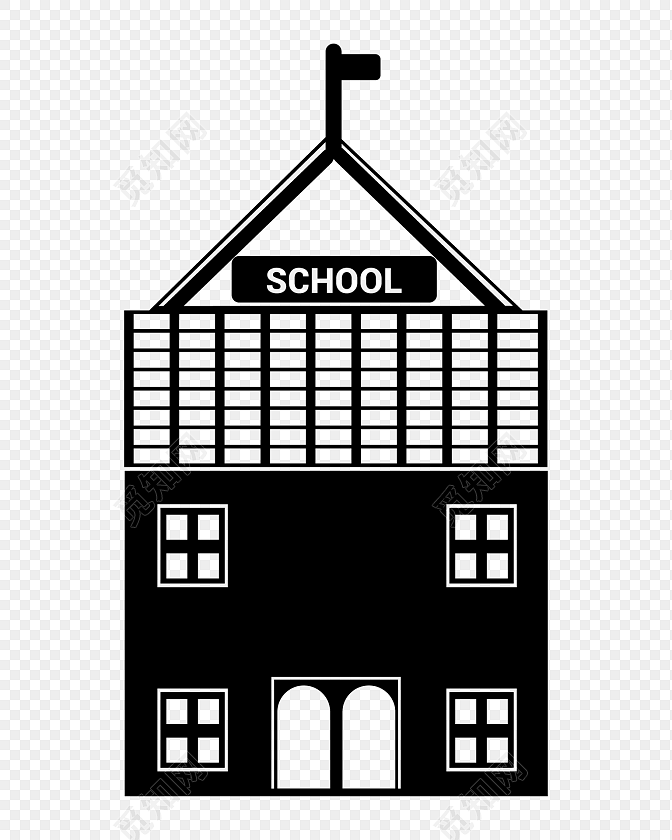 黑白简约教育学校图标