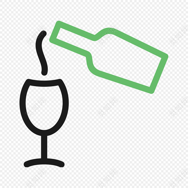 黑色线条生活场景倒酒