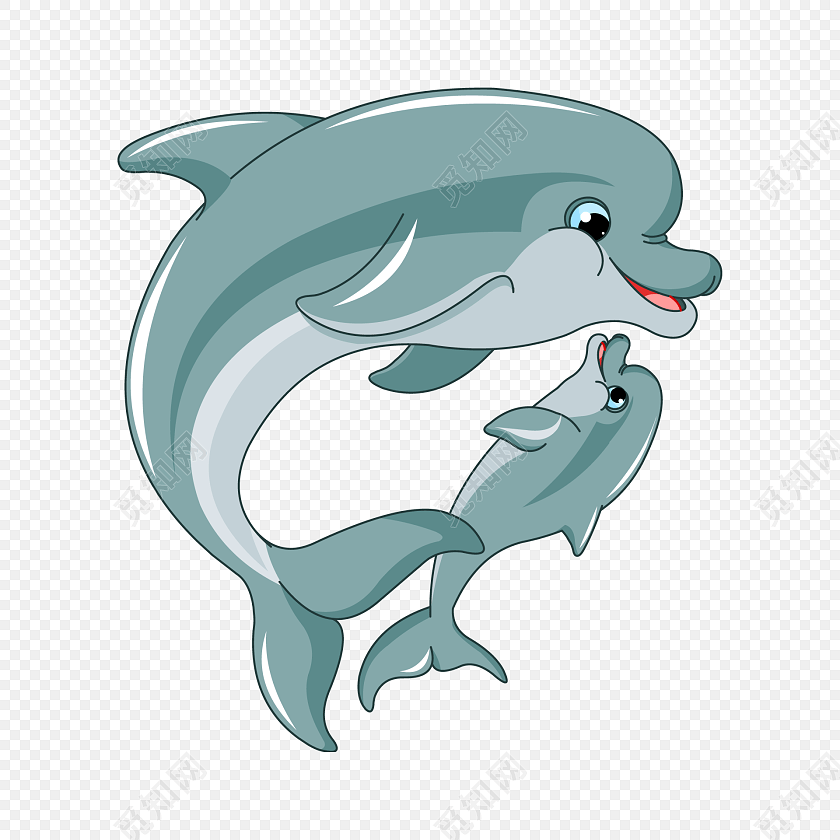可爱卡通海豚素材
