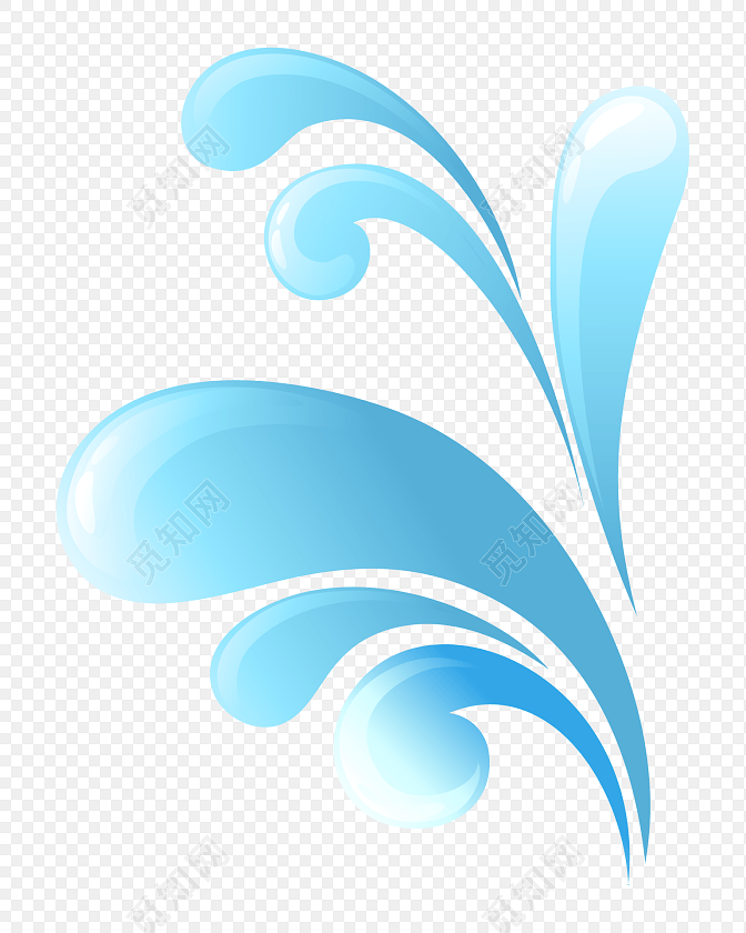 卡通海浪水花素材