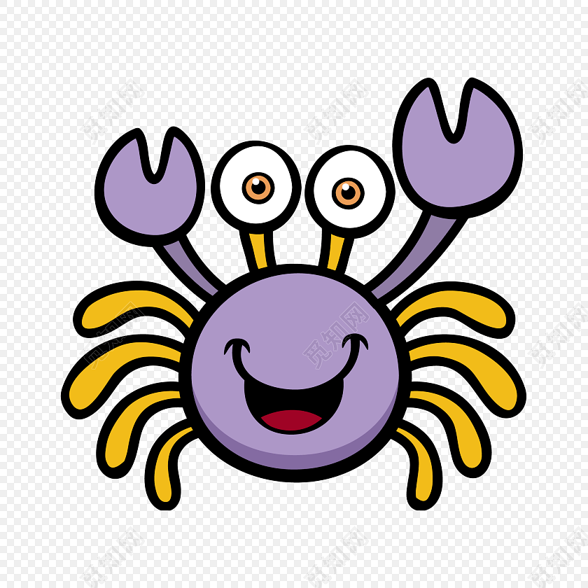 可爱卡通海洋生物螃蟹素材