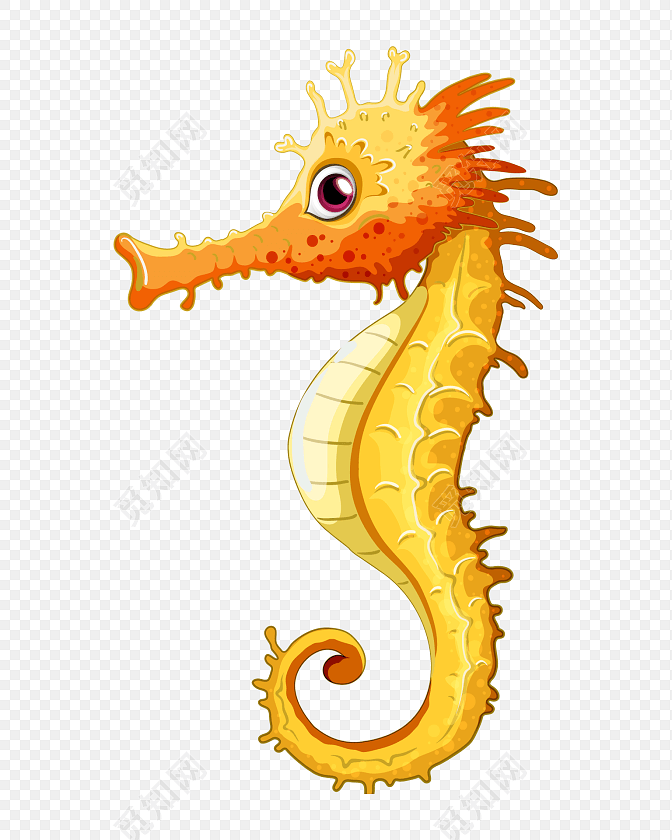 可爱卡通海洋生物海马素材