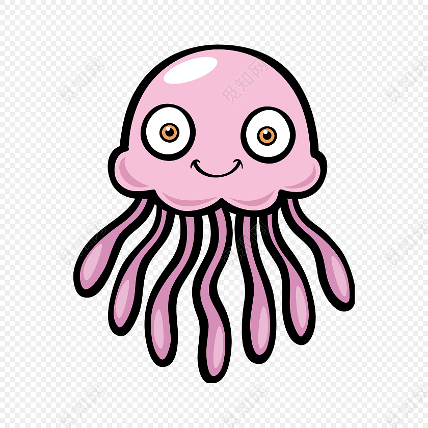 可爱卡通海洋生物章鱼素材