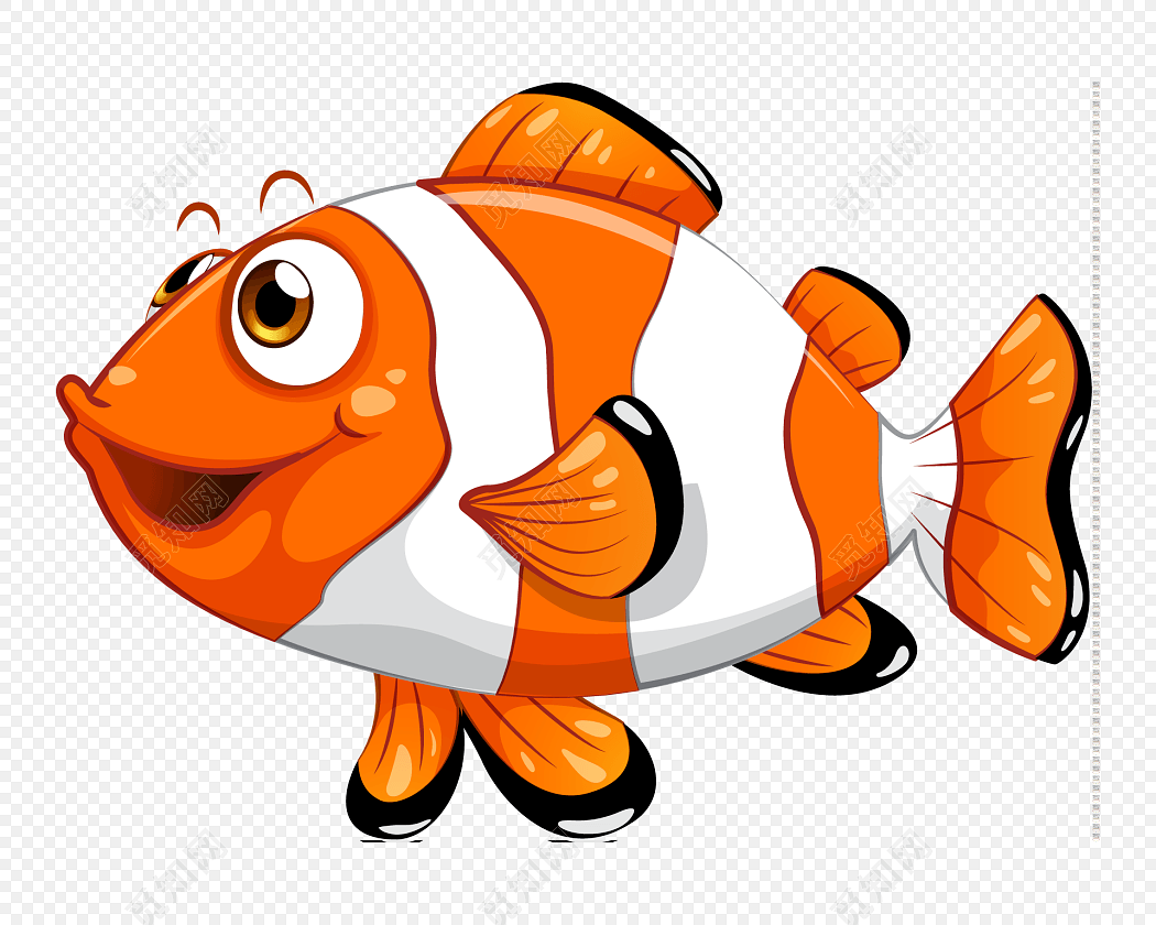 可爱卡通海洋生物小丑鱼素材