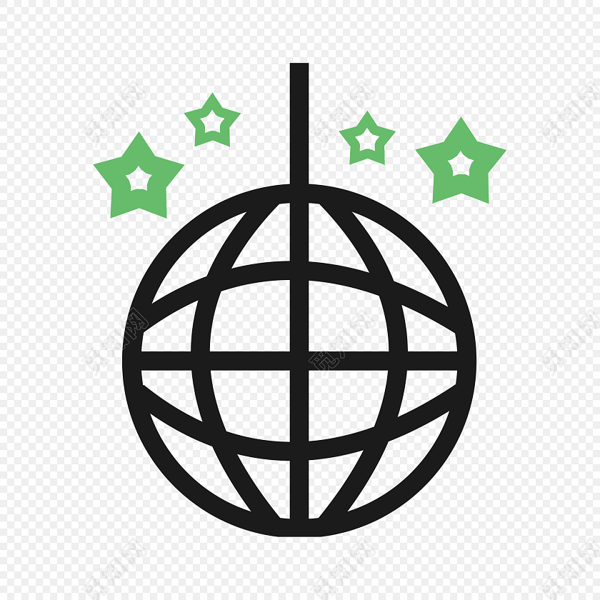 简约简笔画彩球图标素材