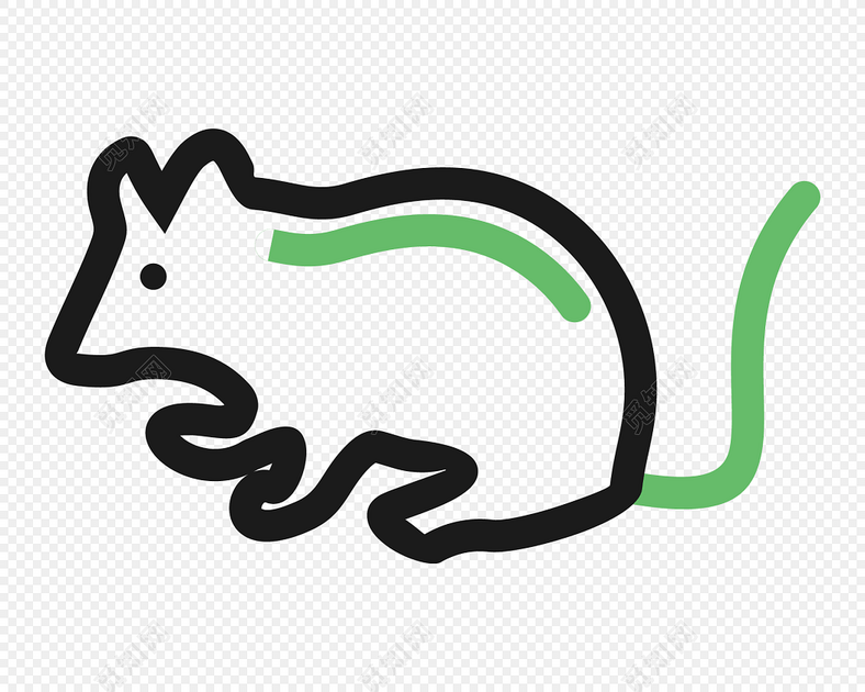 简约简笔画老鼠图标素材