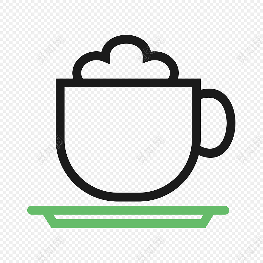 简约简笔画杯子图标素材